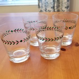 Pfaltzgraff Merriweather Christmas set of 4 glass